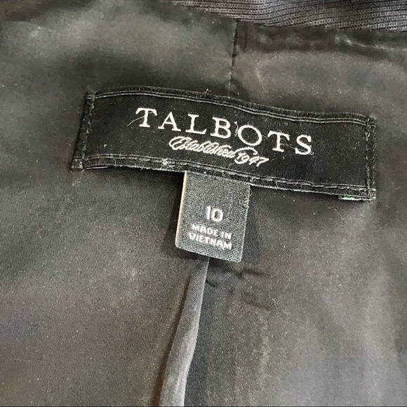 Talbots black jacket stretch slim fitting 3/4 sleeves 10 - Picture 7 of 9